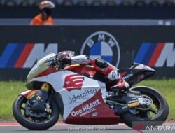 Mario Aji Gagal Finis di Moto2 AS Usai Jatuh di Dua Lap Akhir