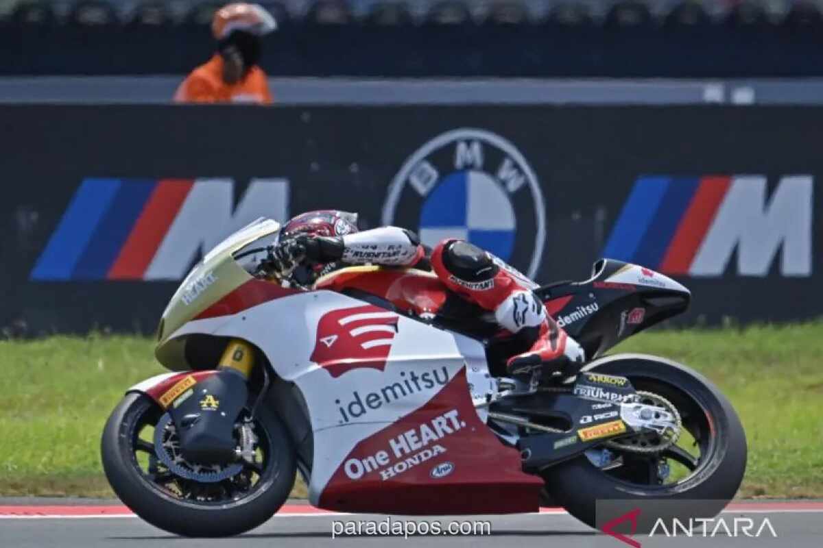 Mario Aji Gagal Finis di Moto2 AS Usai Jatuh di Dua Lap Akhir
