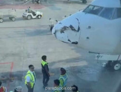 Pesawat Garuda Indonesia Alami Kerusakan Moncong Diduga Tertabrak Objek Asing