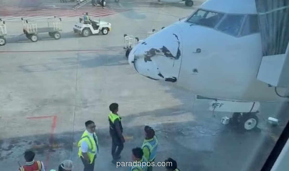 Pesawat Garuda Indonesia Alami Kerusakan Moncong Diduga Tertabrak Objek Asing