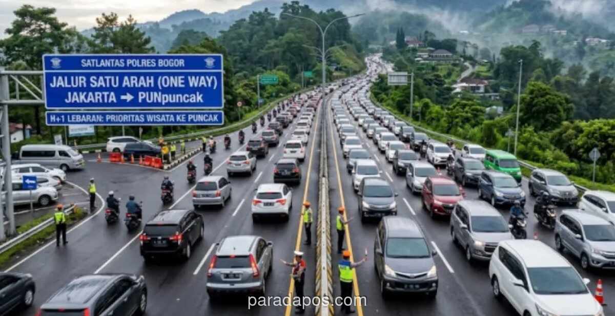 Satlantas Bogor Terapkan Sistem Satu Arah ke Puncak Antisipasi Macet Pasca-Lebaran