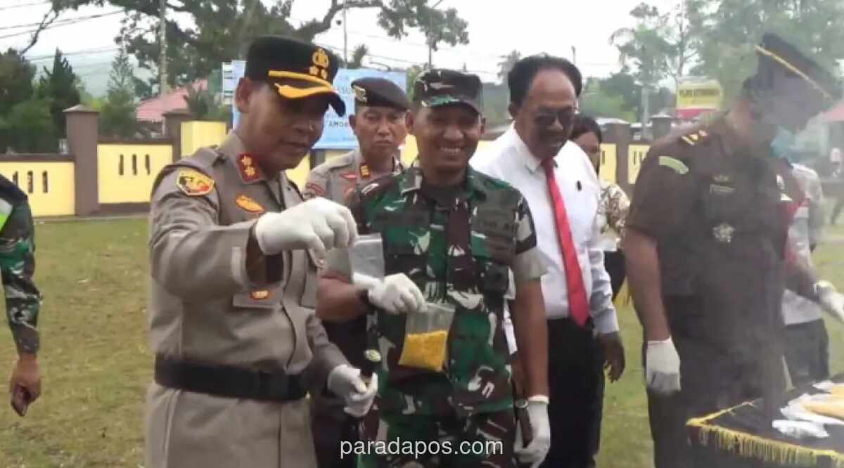 Polres Kotamobagu Musnahkan Ribuan Liter Miras dan Barang Bukti Narkoba