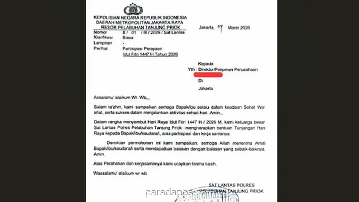 Polisi Bantah Surat Permintaan THR ke Pengusaha Truk di Tanjung Priok Palsu