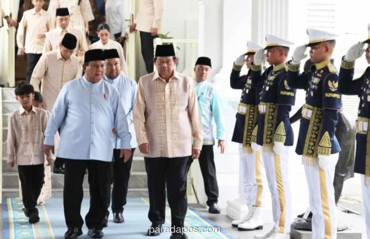 SBY Hadiri Open House Idulfitri di Istana, Disambut Langsung Prabowo