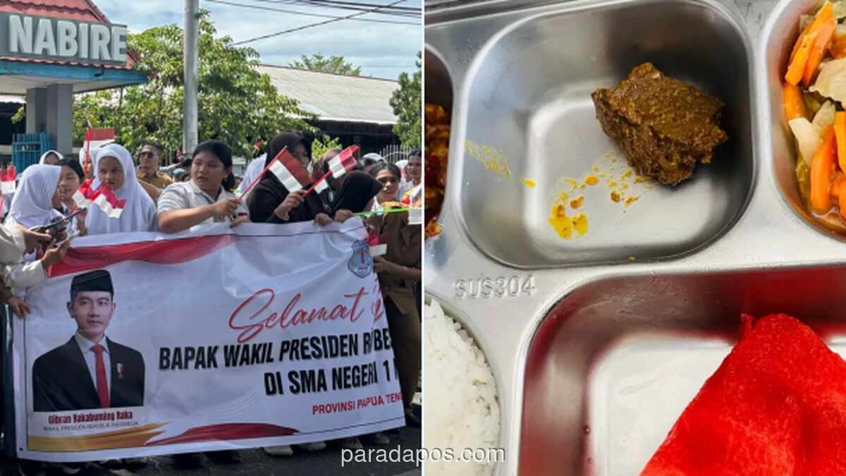 Menu Mewah Makan Bergizi Gratis di Nabire Timbulkan Tanya Saat Kunjungan Gibran