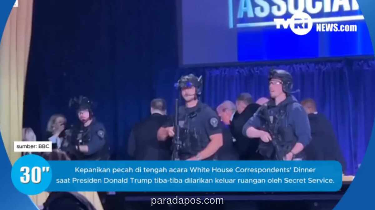 Presiden Trump Dievakuasi Mendadak dari White House Correspondents’ Dinner Usai Suara Dentuman