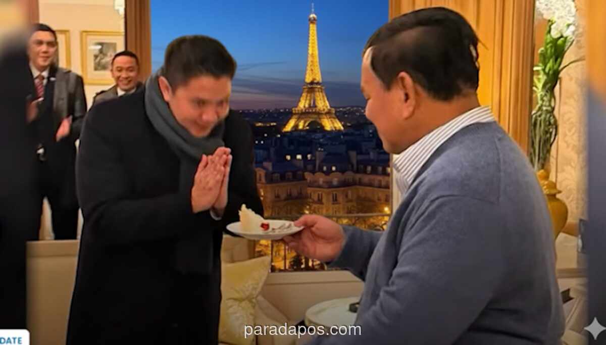 Presiden Prabowo Rayakan Ulang Tahun Seskab Teddy di Sela Kunjungan Kerja di Paris