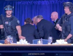 Suara Tembakan Guncang Acara Makan Malam Pers, Trump Dilaporkan Terjatuh Saat Dievakuasi