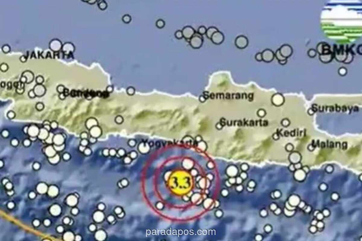 Gempa Magnitudo 3,3 Guncang Bantul DIY, Belum Ada Laporan Kerusakan
