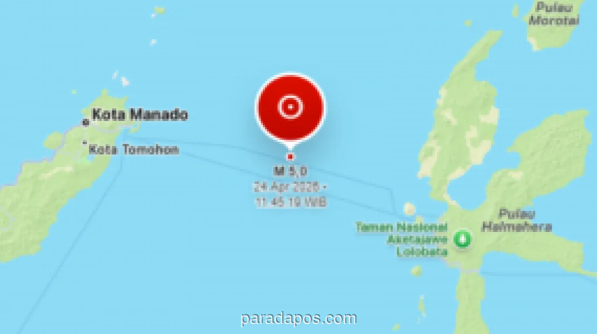Gempa Magnitudo 5,0 Guncang Ternate, BMKG Pastikan Tidak Berpotensi Tsunami