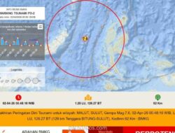 Gempa M 7,6 Guncang Bitung dan Malut, BMKG Cabut Peringatan Tsunami