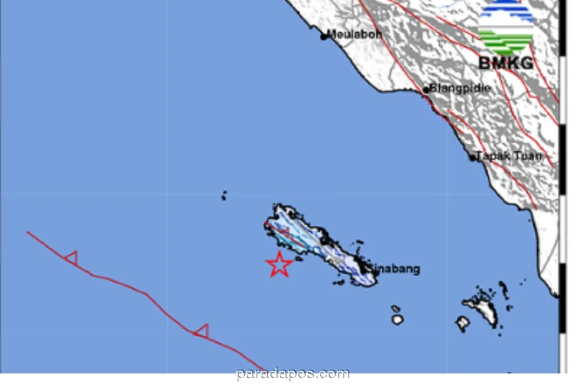 Gempa M 5,7 Guncang Perairan Simeulue, BMKG Pastikan Tak Berpotensi Tsunami