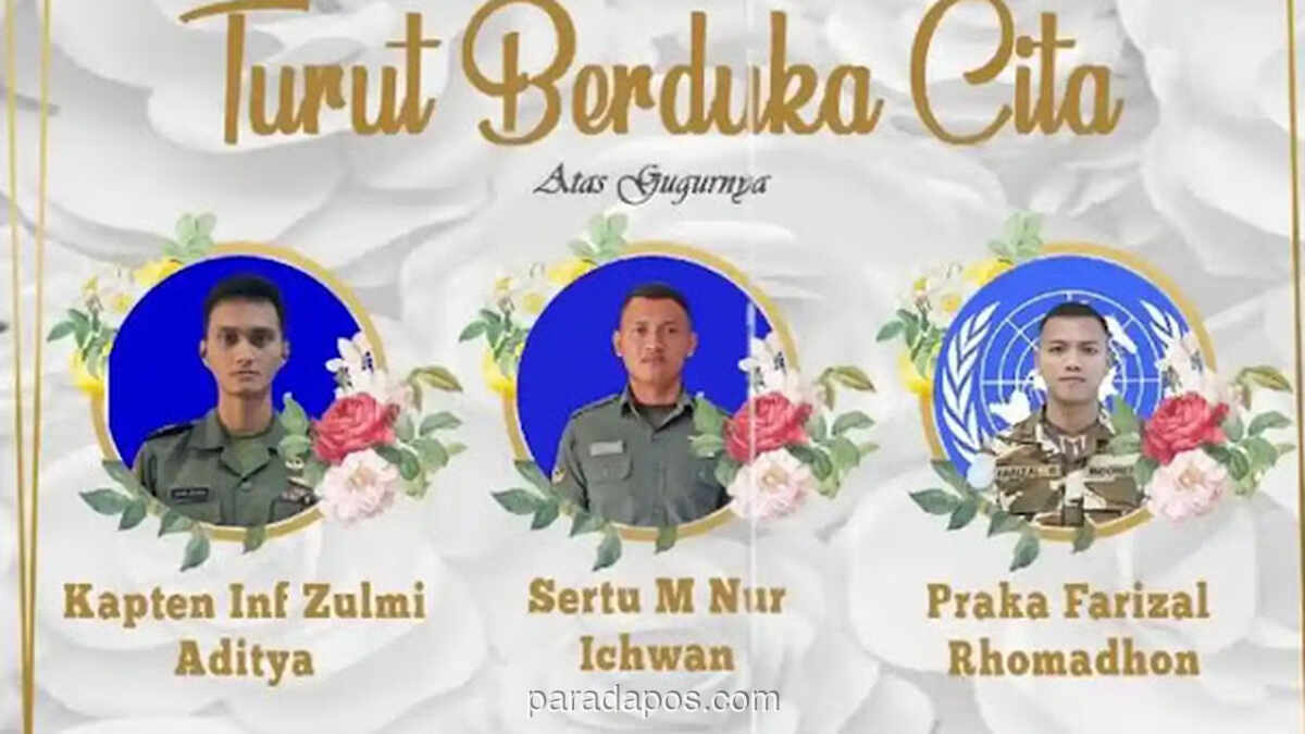 IDF Selidiki Insiden yang Tewaskan Tiga Prajurit TNI Penjaga Perdamaian di Lebanon Selatan