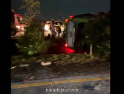 Bus Terguling di Tol Jombang, Satu Tewas dan Belasan Luka