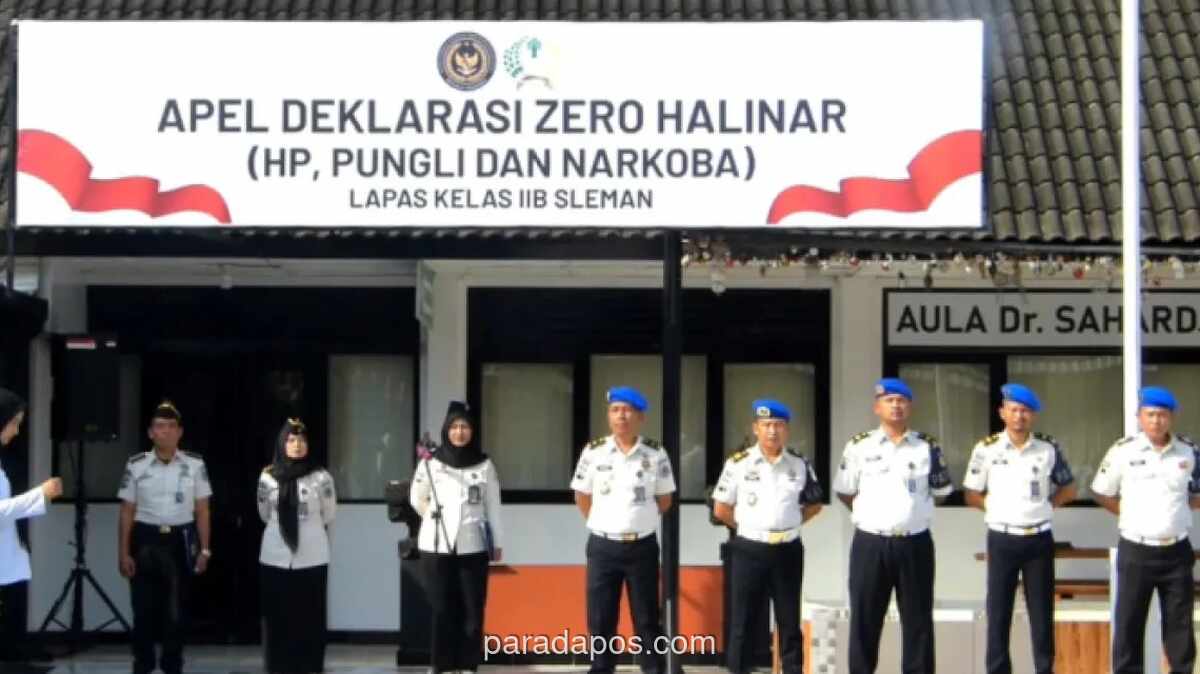 Lapas Sleman Deklarasikan Zero Halinar, Perketat Penggeledahan Barang Pegawai