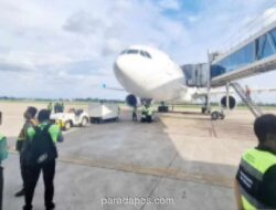 Pesawat Haji Garuda Indonesia Tiba di Banjarmasin, Kloter Pertama Berangkat Dini Hari