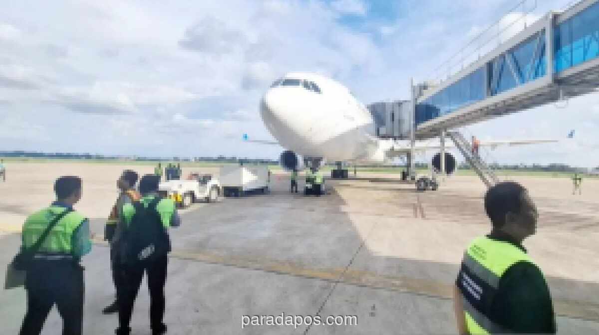 Pesawat Haji Garuda Indonesia Tiba di Banjarmasin, Kloter Pertama Berangkat Dini Hari