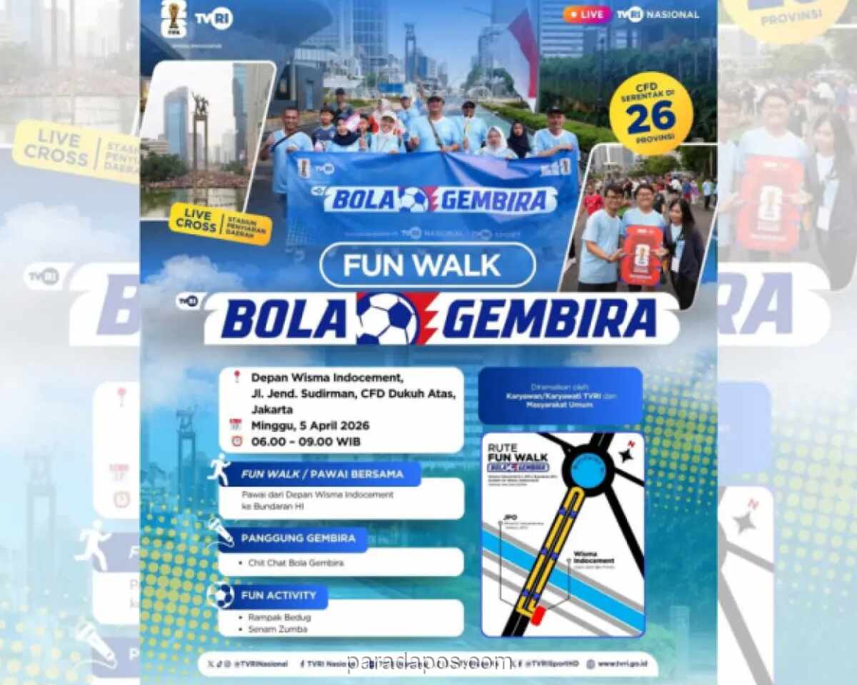 TVRI Gelar Fun Walk Bola Gembira Serentak di 26 Provinsi Awal April