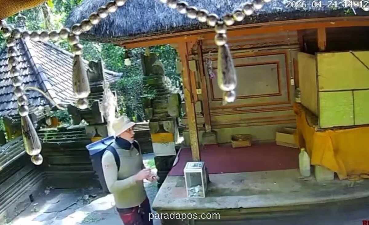 WNA Tertangkap CCTV Ambil Uang Donasi di Pura Goa Gajah, Polisi Selidiki