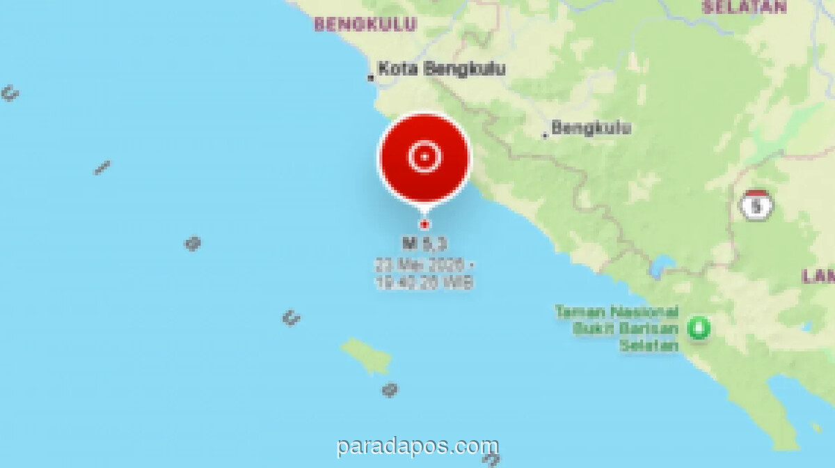 Gempa Magnitudo 5,3 Guncang Bengkulu Selatan, BMKG Imbau Warga Waspada Gempa Susulan