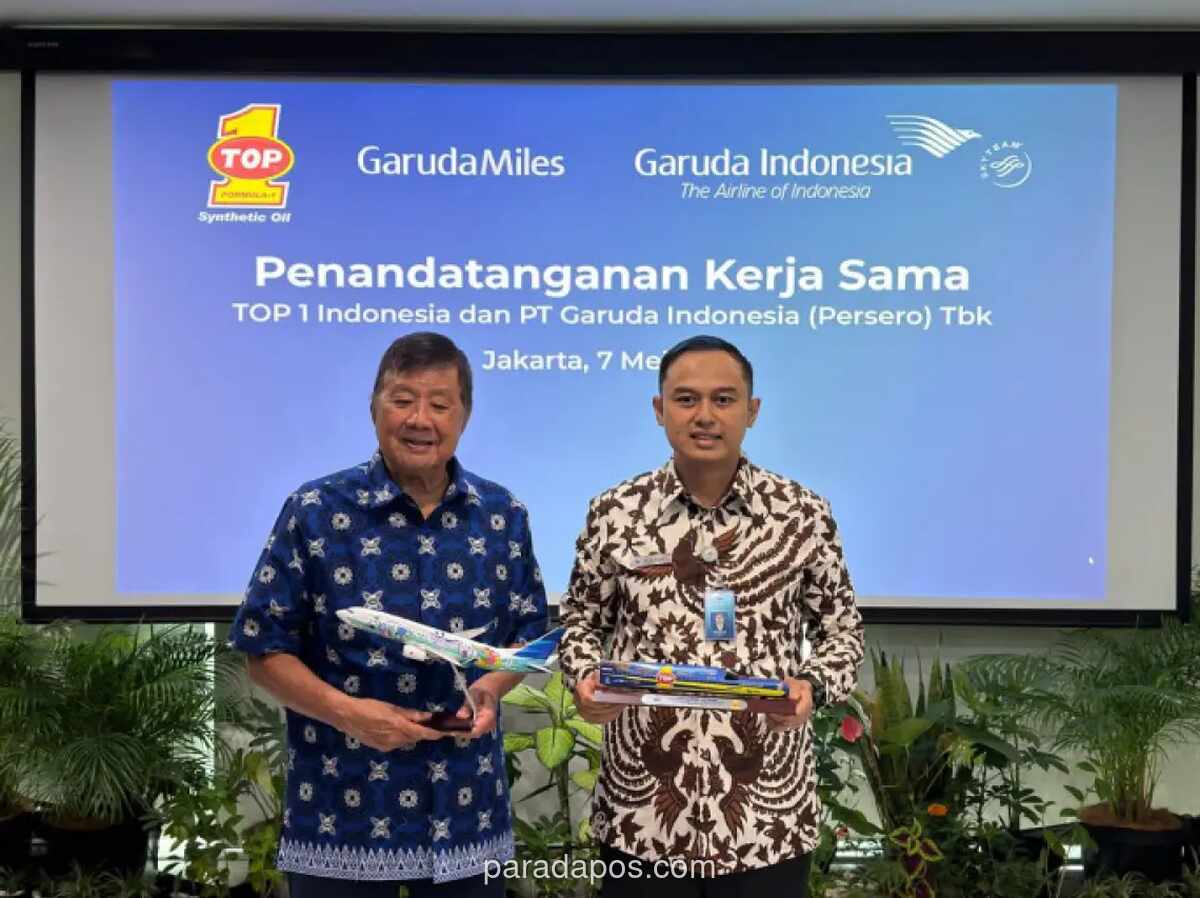 Garuda Indonesia dan Top 1 Jalin Kerja Sama, Anggota GarudaMiles Dapat 150 Poin Tambahan Lewat Servis Kendaraan