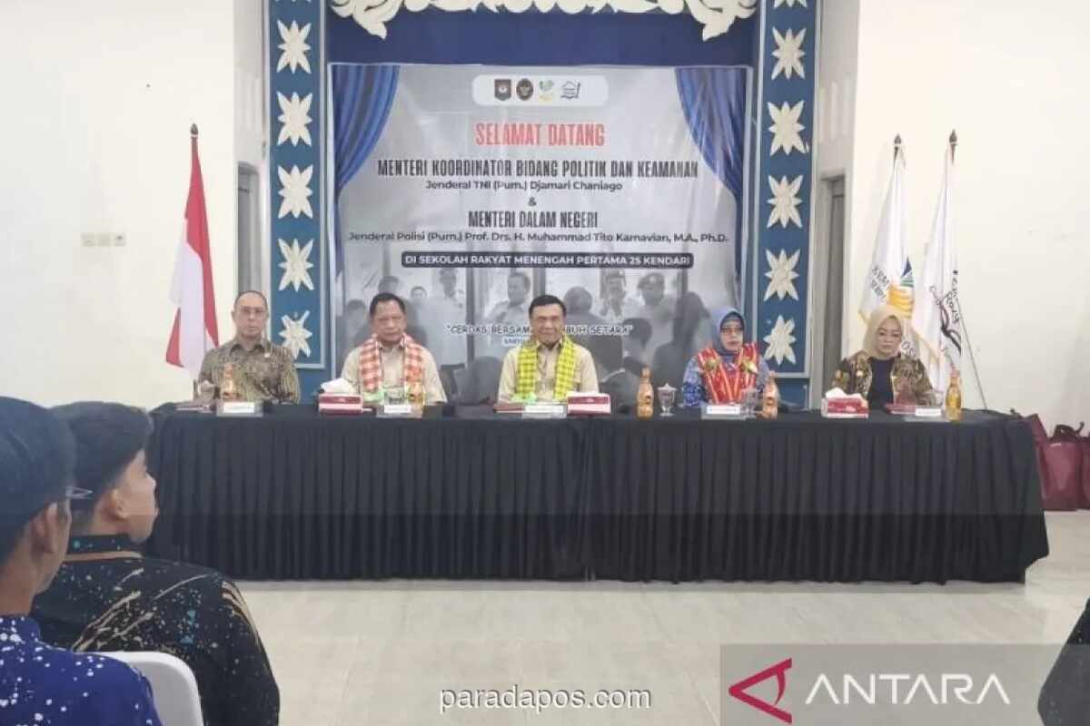 Menko Polkam dan Mendagri Tinjau Sekolah Rakyat di Kendari, Serahkan Bantuan Fasilitas Belajar dan Olahraga