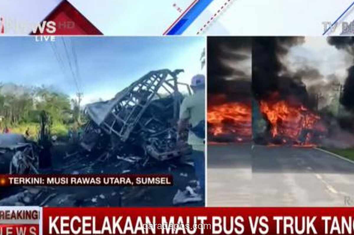 Kecelakaan Maut di Muratara: Bus ALS dan Truk Tangki Tabrakan, 16 Orang Tewas Terbakar