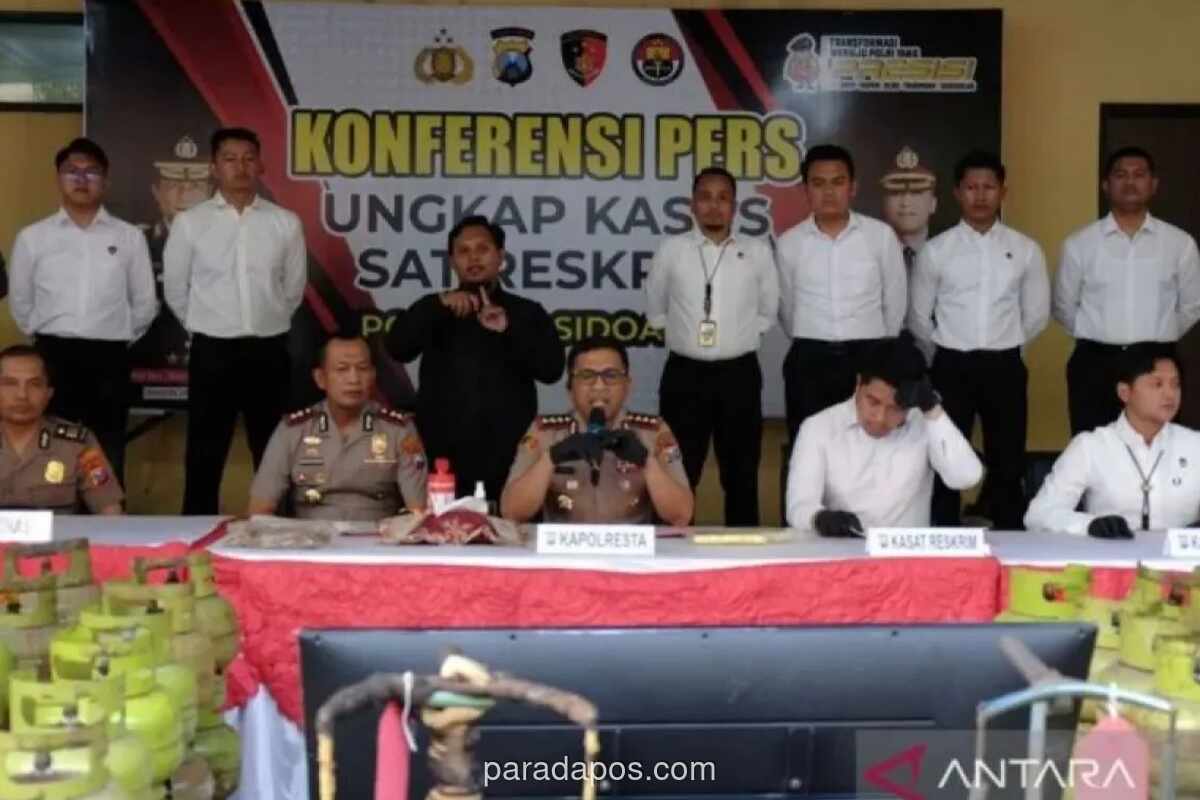 Polisi Sidoarjo Bongkar Pengoplosan LPG Subsidi di Rumah Berpapan ‘Dijual’, Kerugian Negara Capai Rp20 Juta per Bulan
