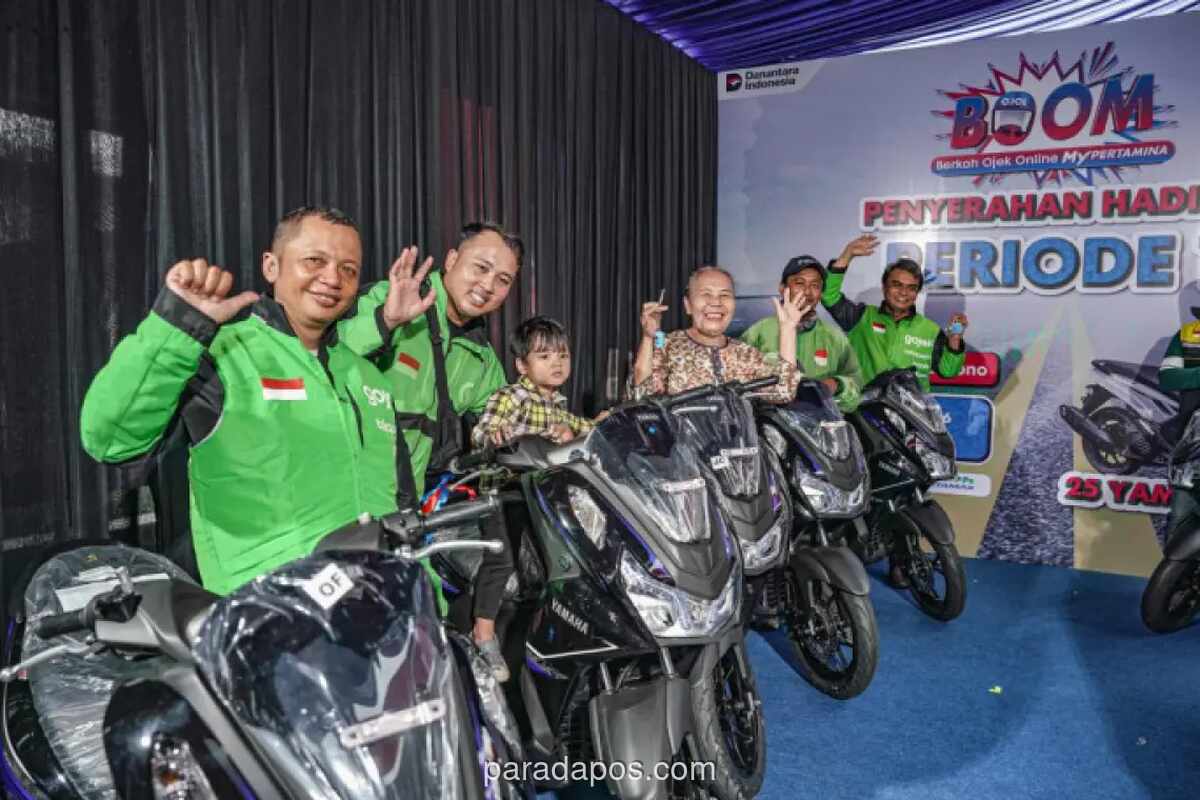 Pertamina Beri 25 Unit Motor Baru untuk Mitra Ojol Lewat Program BOOM