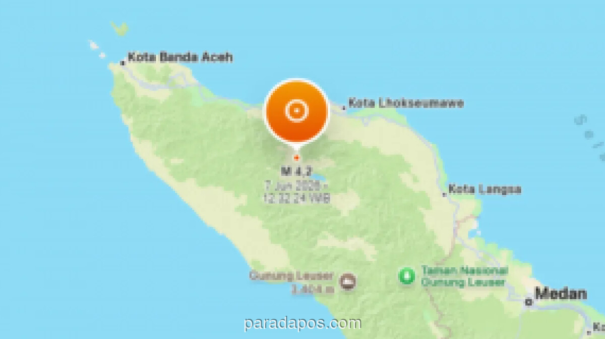 Gempa Magnitudo 4,2 Guncang Bener Meriah, Terasa Hingga Takengon