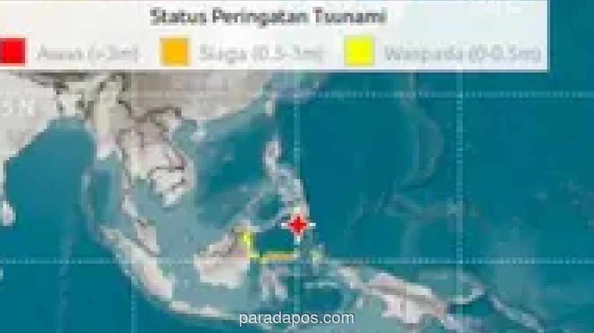 BMKG Keluarkan Peringatan Dini Tsunami Usai Gempa M 7,7 Guncang Kepulauan Sangihe