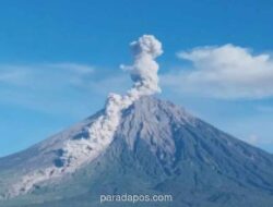 Gunung Semeru Erupsi Dua Kali Pagi Ini, Kolom Abu Capai 1.000 Meter di Atas Puncak