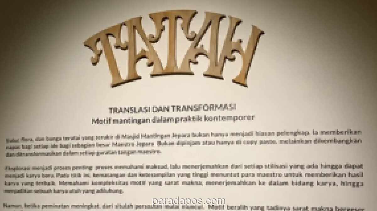 Museum Nasional Gelar Pameran Seni Ukir ‘Tatah Jepara’, Dorong Pengakuan UNESCO