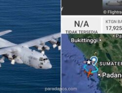 Pesawat Angkut Militer AS Terpantau Lakukan Manuver di Perairan Barat Padang