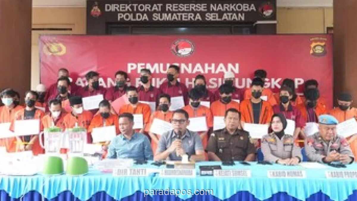 Polda Sumsel Musnahkan Barang Bukti Narkoba Senilai Rp2,29 Miliar, Selamatkan 34.252 Jiwa
