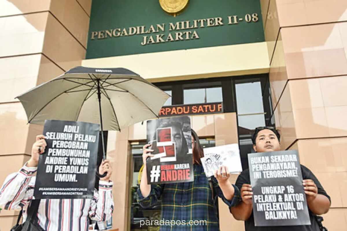 TAUD Sesalkan Vonis Ringan Kasus Penyiraman Air Keras ke Aktivis KontraS, Nilai Perkuat Impunitas TNI