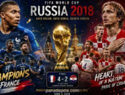 Kroasia Cetak Sejarah ke Final, Prancis Juara Piala Dunia 2018 Usai Kalahkan Perlawanan Dramatis