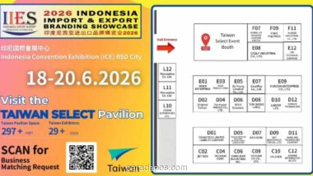 Taiwan untuk Pertama Kalinya Ikut Pameran IIES 2026 di Indonesia, Usung Tema TAIWAN SELECT