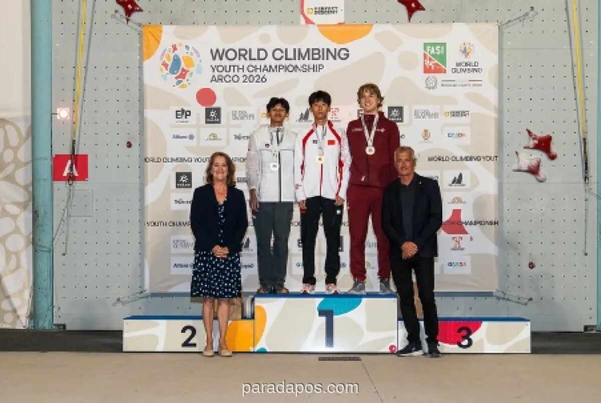 Haddan Malik Raih Perak di Kejuaraan Panjat Tebing Dunia Junior 2026 Italia