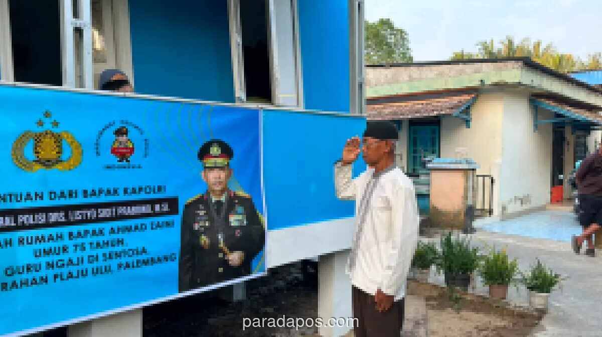 Program Bedah Rumah Kapolri Ubah Total Hunian Guru Ngaji 75 Tahun di Palembang dalam 10 Hari