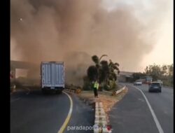 Kebakaran Ilalang di Tol Jakarta-Cikampek Hanguskan Tiga Truk Ekspedisi di Bekasi
