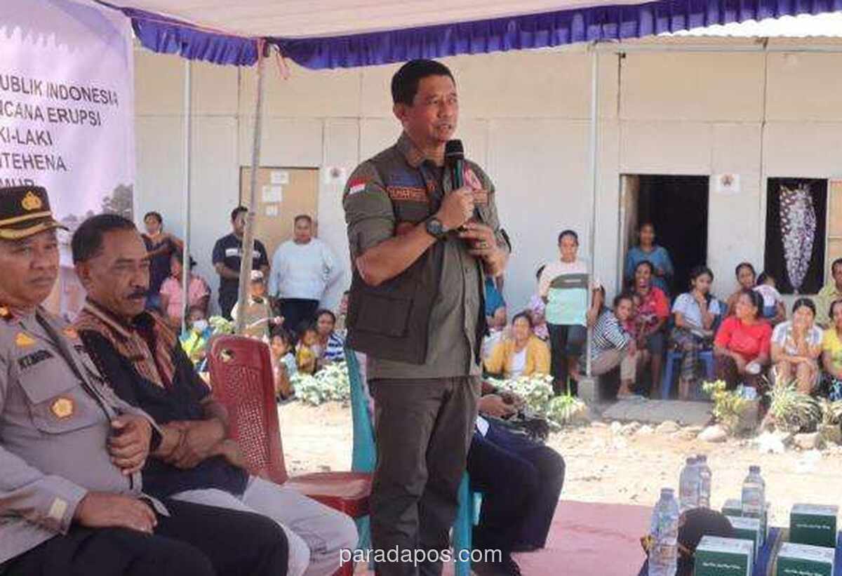 Kepala BNPB Tinjau Huntara di Flores Timur, Percepat Pembangunan 238 Unit Rumah Baru bagi Korban Erupsi Lewotobi