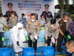 Polda Sumsel Musnahkan 19,4 Kg Sabu dan 352 Butir Ekstasi, Selamatkan 38.000 Jiwa