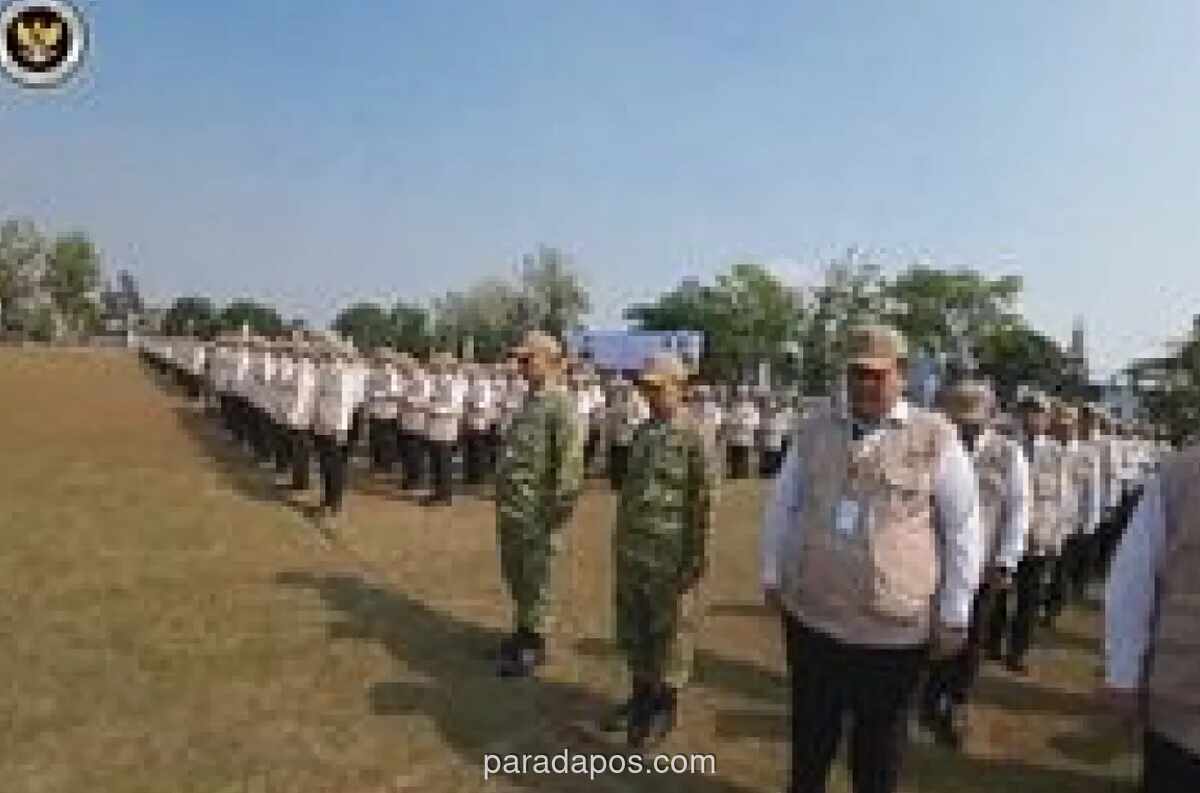 Kemenhaj Gelar Rakernas Haji 2026 Bernuansa Militer, Peserta Berbaris dalam Formasi Kompi