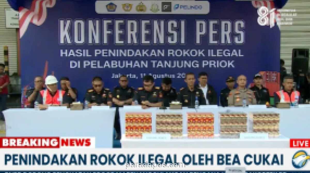 Bea Cukai Gagalkan Penyelundupan 8,9 Juta Batang Rokok Ilegal Lewat Kereta Kargo di Tanjung Priok