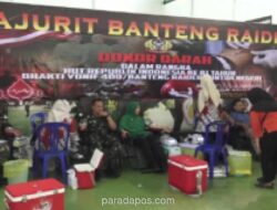 Peringati HUT ke-81 RI, Prajurit Yonif 400 Banteng Raiders dan Warga Kompak Donor Darah Kumpulkan 250 Kantong