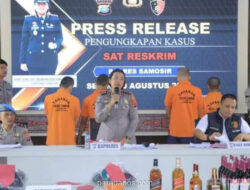 Polres Samosir Ungkap Tujuh Kasus, Sepuluh Tersangka Diamankan dalam Sepekan