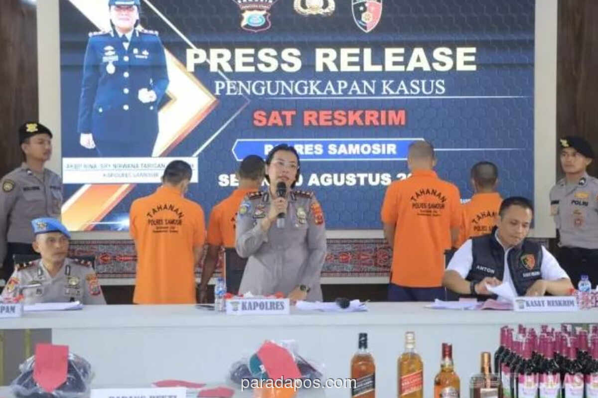 Polres Samosir Ungkap Tujuh Kasus, Sepuluh Tersangka Diamankan dalam Sepekan