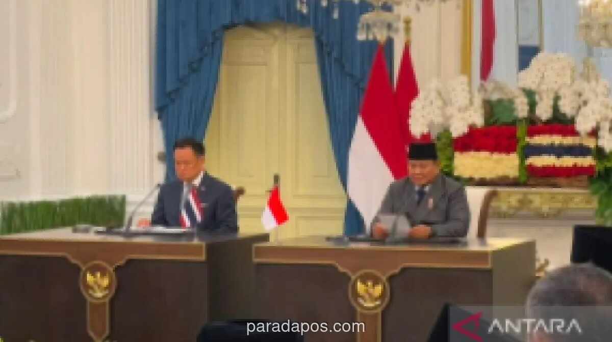 Prabowo dan PM Thailand Sepakat Konflik Timur Tengah Harus Diakhiri Lewat Jalur Diplomasi