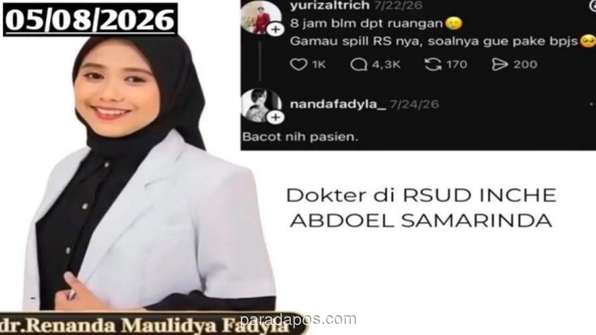 Dokter RSUD IA Moeis Samarinda Diistirahatkan Sementara Usai Komentar Kasar di Medsos Viral
